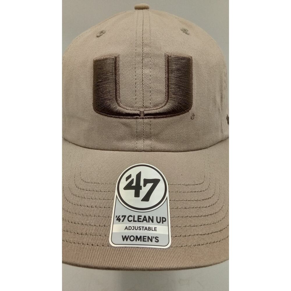 Miami Hurricanes '47 Clean Up Neutral Tone Women's Cap Strapback - Picture 2 of 7